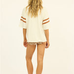 Sisstr Surf Camp Short Sleeve Knit Tee, Sea Salt - Stoke Outlets