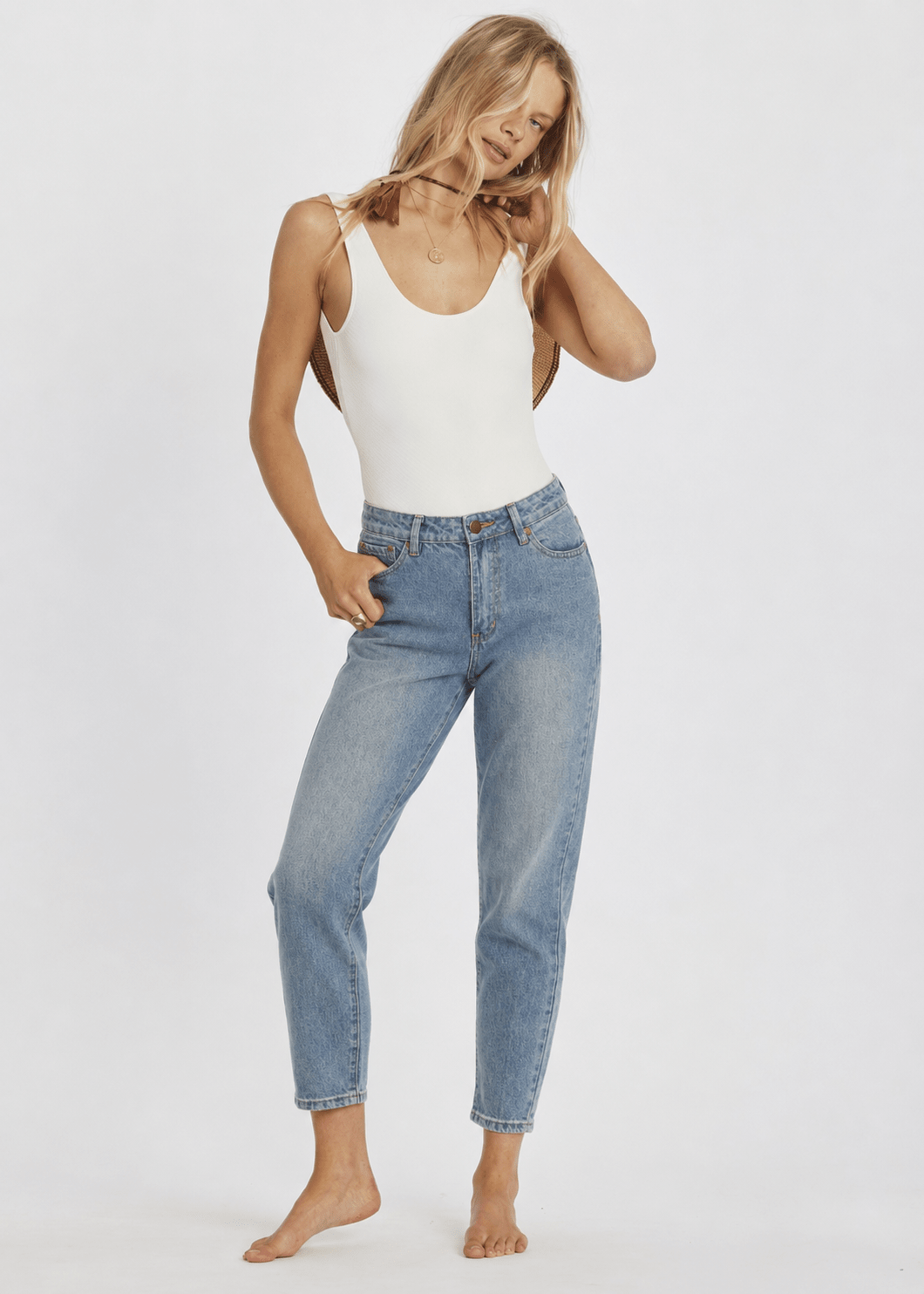 Sisstr Watch Me Go Denim Woven Pant, Blue Wash - Stoke Outlets