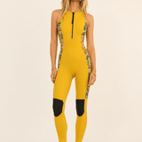 Sisstr Women's 2/2 Long Jane Front Zip Spring Wetsuit, Gold - Stoke Outlets