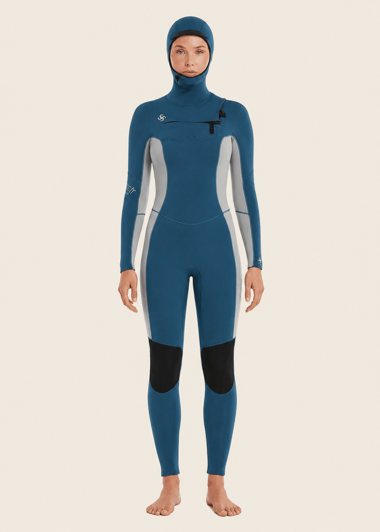 Sisstr Women's My Seas 5/4 Hooded Wetsuit, Laguna - Stoke Outlets