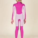 Sisstr Youth Seven Seas 4/3 Chest Zip Full Suit, Magenta - Stoke Outlets