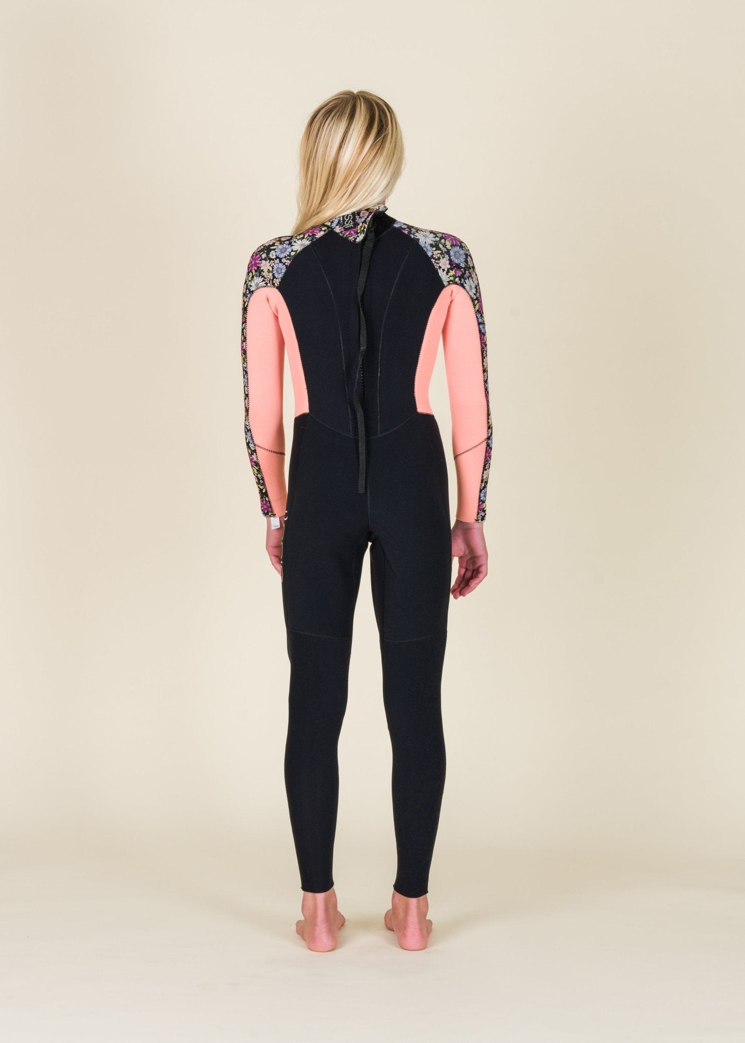 Sisstr Youth Summer Seas 3/2 Print Back Zip Full Suit, Black - Stoke Outlets