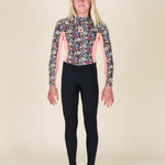 Sisstr Youth Summer Seas 3/2 Print Back Zip Full Suit, Black - Stoke Outlets