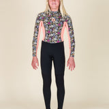 Sisstr Youth Summer Seas 3/2 Print Back Zip Full Suit, Black - Stoke Outlets