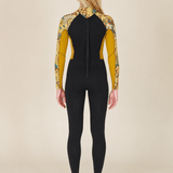 Sisstr Youth Summer Seas 3/2 Print Back Zip Full Suit, Gold - Stoke Outlets
