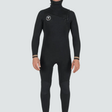 Vissla 7 Seas 5-4-3 Hooded Chest Zip Full Wetsuit, Black With Gold - Stoke Outlets