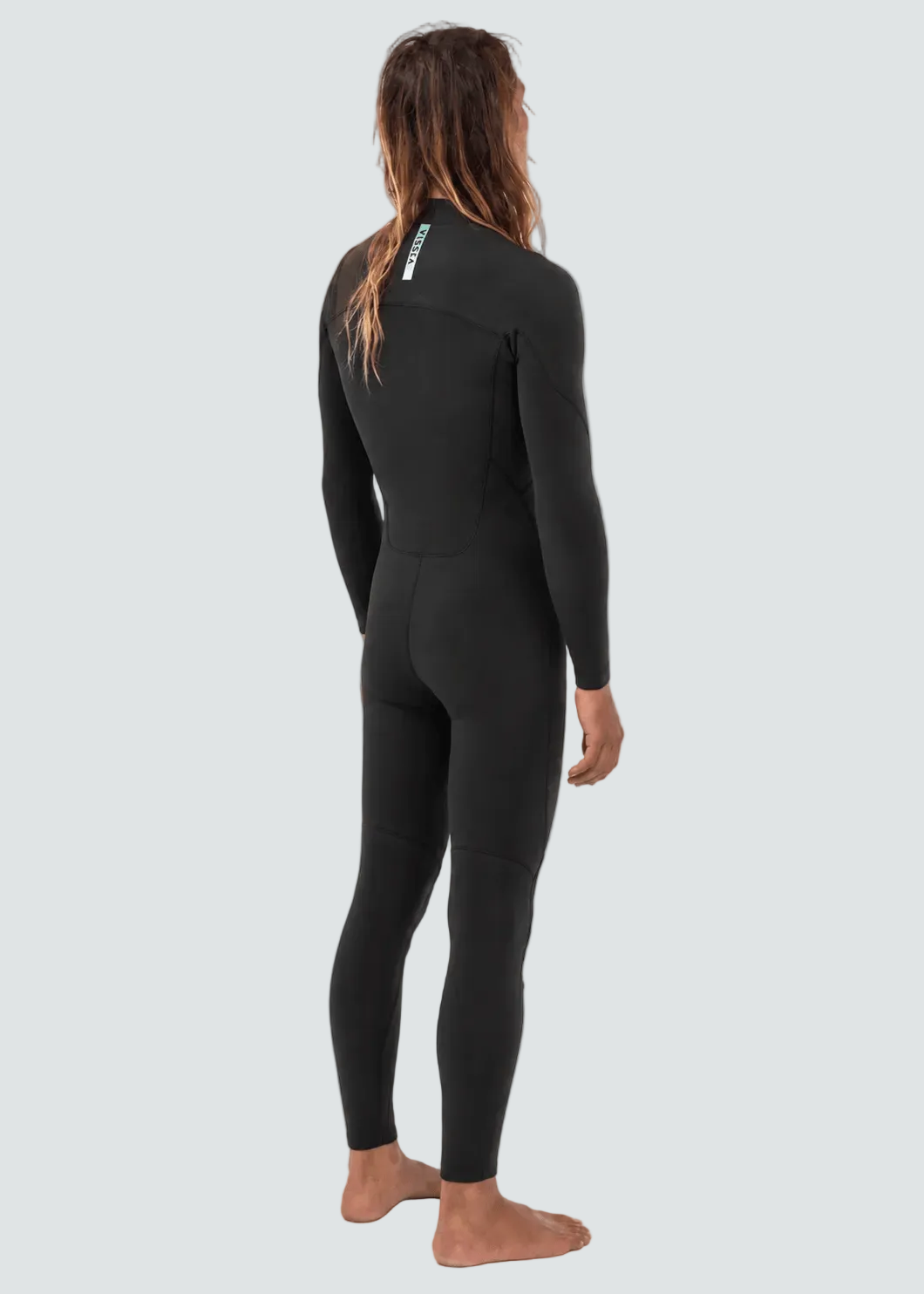 Vissla 7 Seas 5-4 Full Chest Zip Wetsuit, Black With Jade - Stoke Outlets
