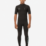 Vissla 7 Seas Boys 2/2 Short Sleeve Spring Suit, Black - Stoke Outlets