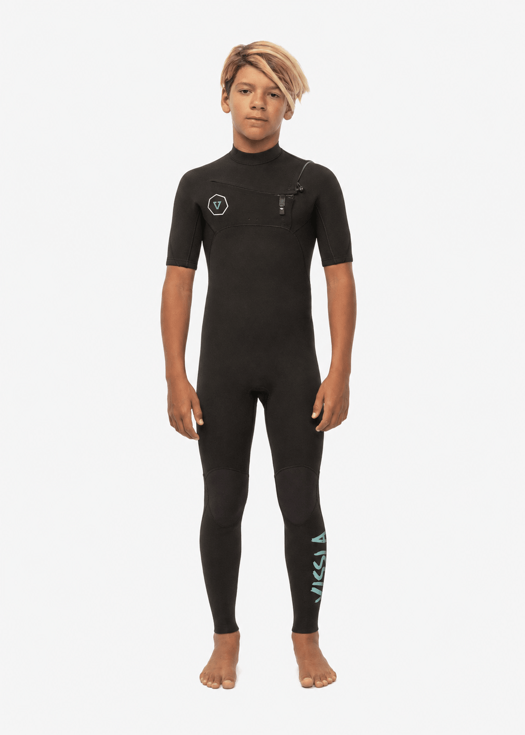 Vissla 7 Seas Boys 2/2 Short Sleeve Spring Suit, Black - Stoke Outlets