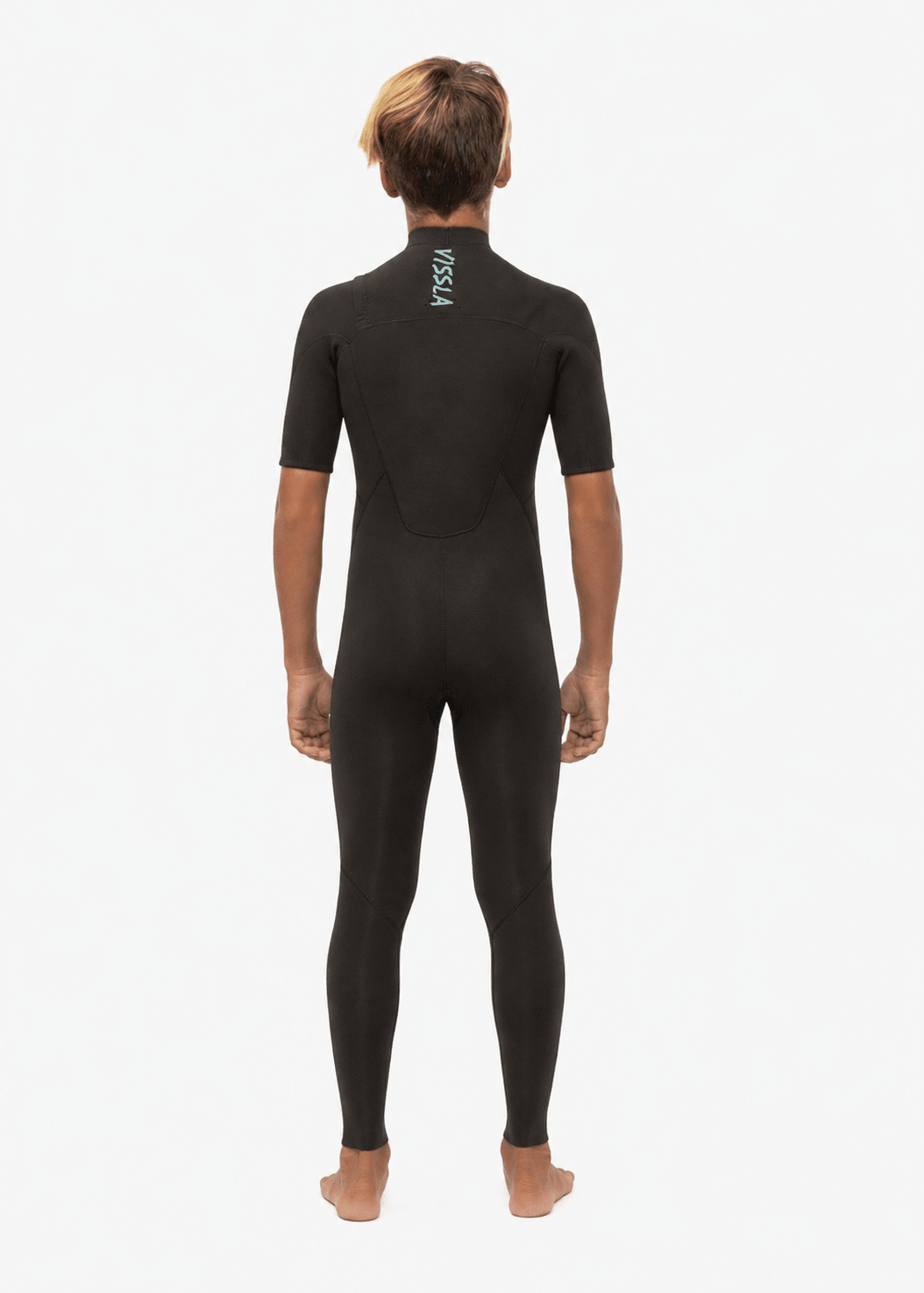 Vissla 7 Seas Boys 2/2 Short Sleeve Spring Suit, Black - Stoke Outlets