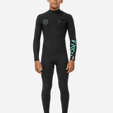 Vissla 7 Seas Boys 4/3 Full Suit Chest Zip, Black - Stoke Outlets