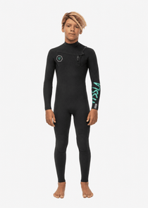 Vissla 7 Seas Boys 4/3 Full Suit Chest Zip, Black - Stoke Outlets