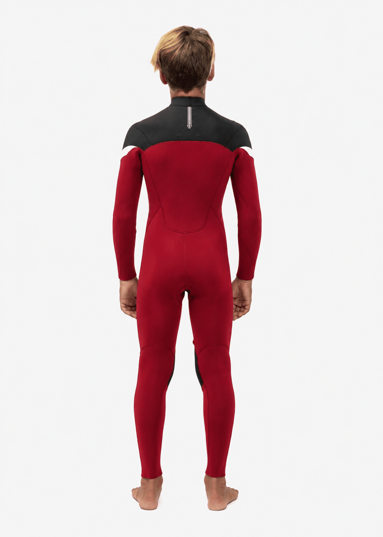 Vissla 7 Seas Boys Raditude 3/2 Full Suit Chest Zip, Rusty Red - Stoke Outlets