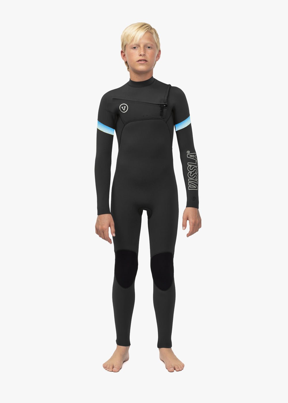 Vissla 7 Seas Boys Raditude 4-3 Full Chest Zip Wetsuit - Stoke Outlets