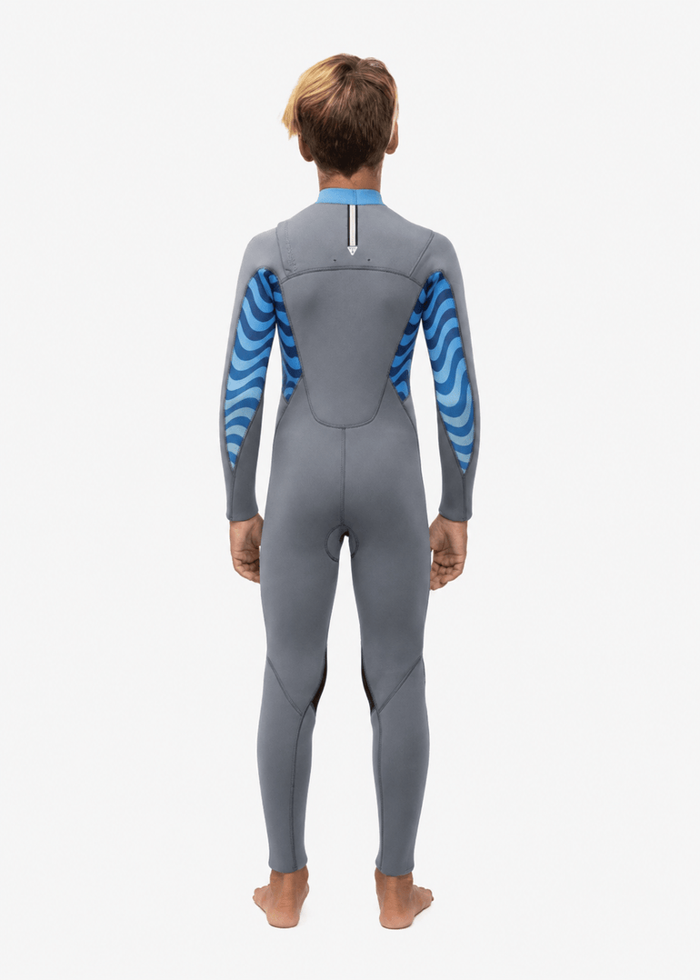 Vissla 7 Seas Boys Shredder 3/2 Full Suit Chest Zip, Grey - Stoke Outlets