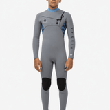 Vissla 7 Seas Boys Shredder 3/2 Full Suit Chest Zip, Grey - Stoke Outlets
