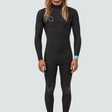 Vissla Bewet Chiba 3-2 Full Chest Zip Full Wetsuit, Black - Stoke Outlets