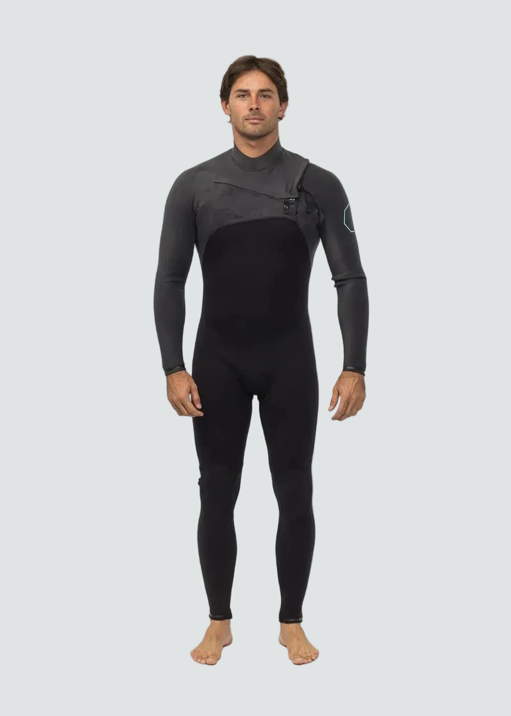 Vissla High Seas II 4-3 Chest Zip Full Wetsuit, Charcoal - Stoke Outlets