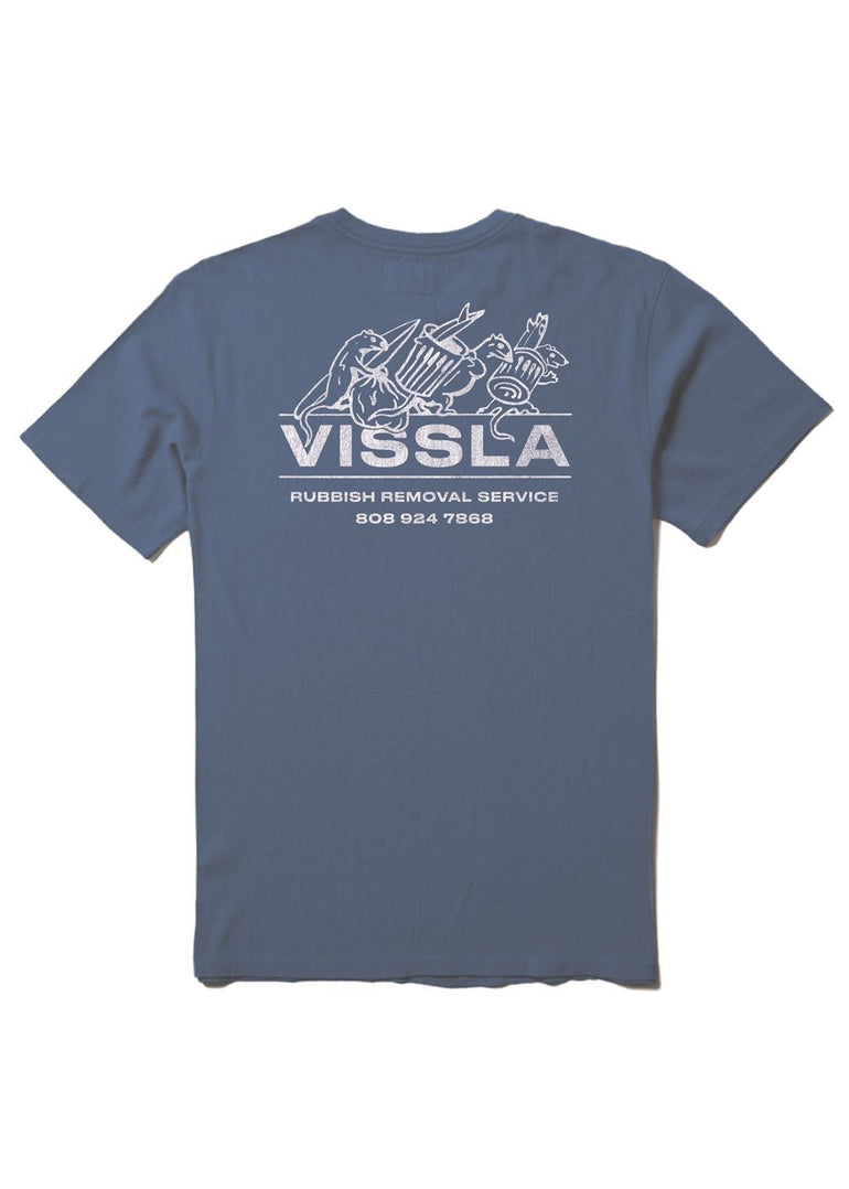 Vissla Rubbish Removal SS Tee-BLU - Stoke Outlets