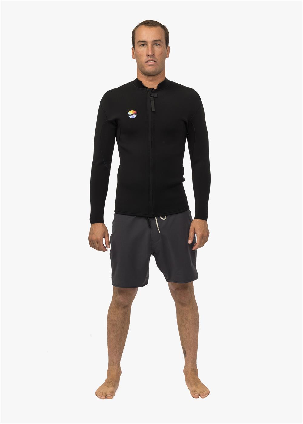 Vissla SOLID SETS 2MM FRONT ZIP JACKET - BLK - Stoke Outlets