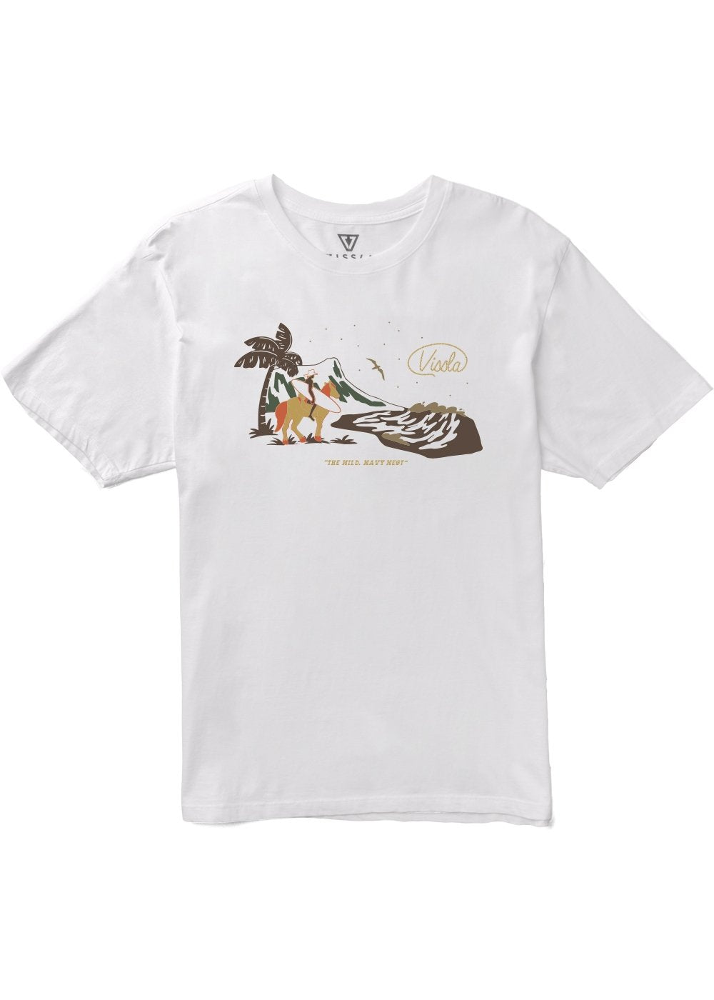 Vissla Soren Wavy West Organic Tee - WHT - Stoke Outlets