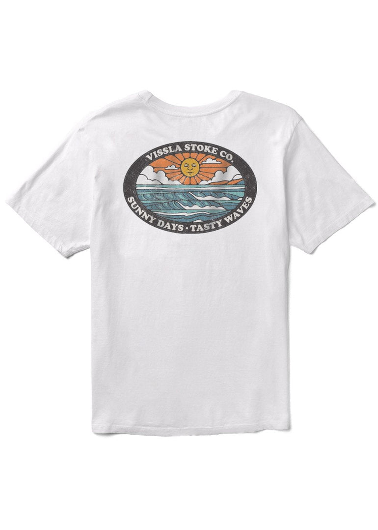 Vissla Tasty Waves Premium Organic PKT Tee - WHT - Stoke Outlets