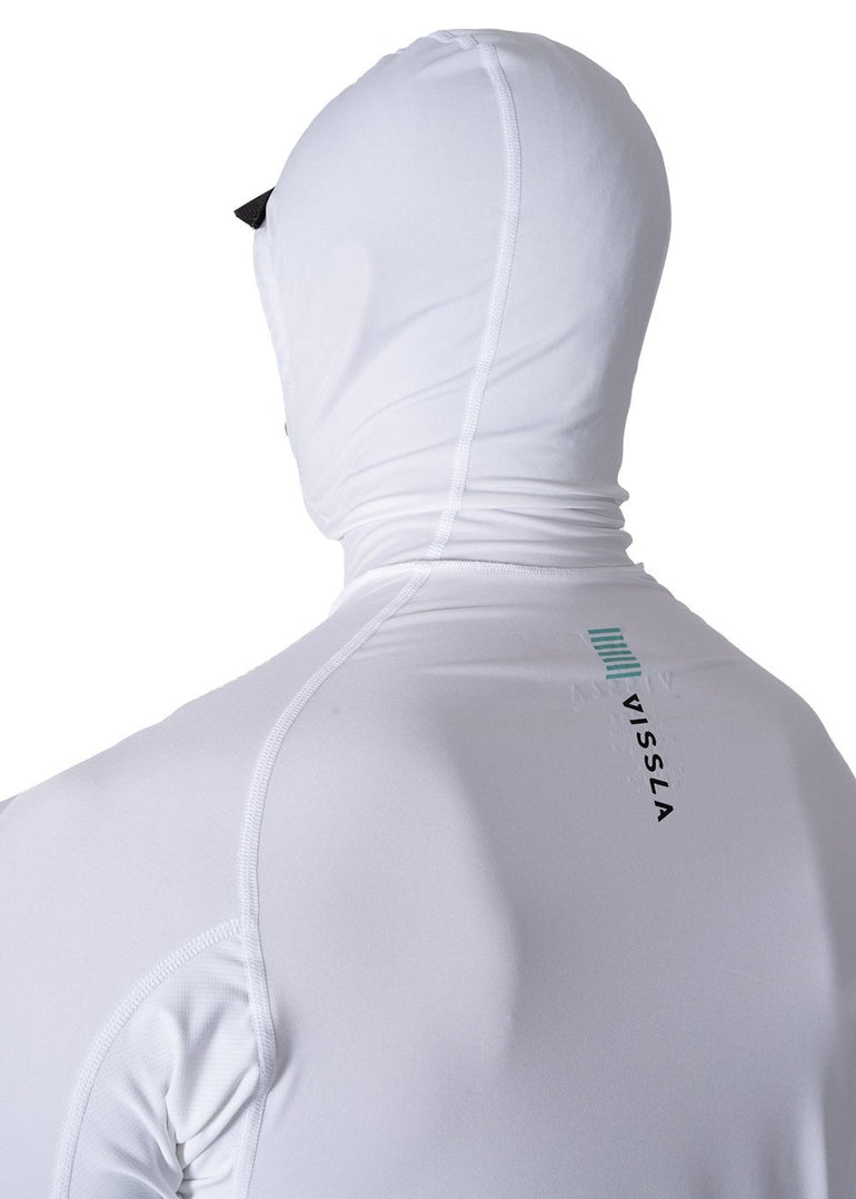 Vissla WARM SEAS ECO HOODED LS RASH GUARD-WHT - Stoke Outlets