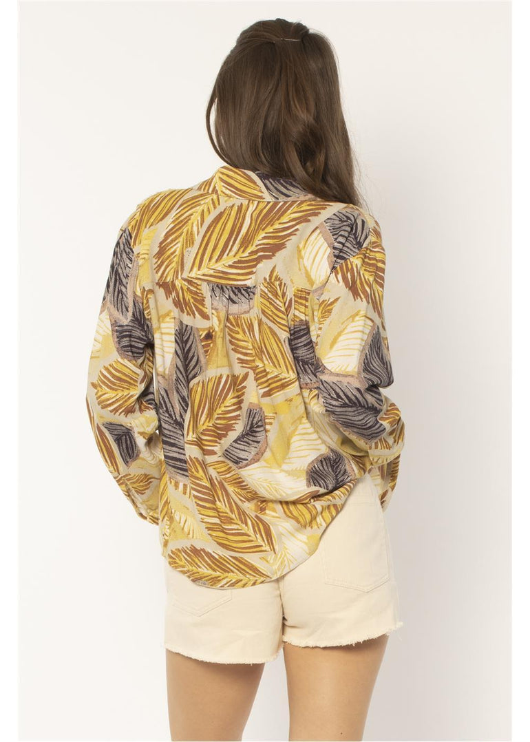 AMUSE SOCIETY JUNGLE CAT L/S WOVEN BLOUSE - The Surf Warehouse