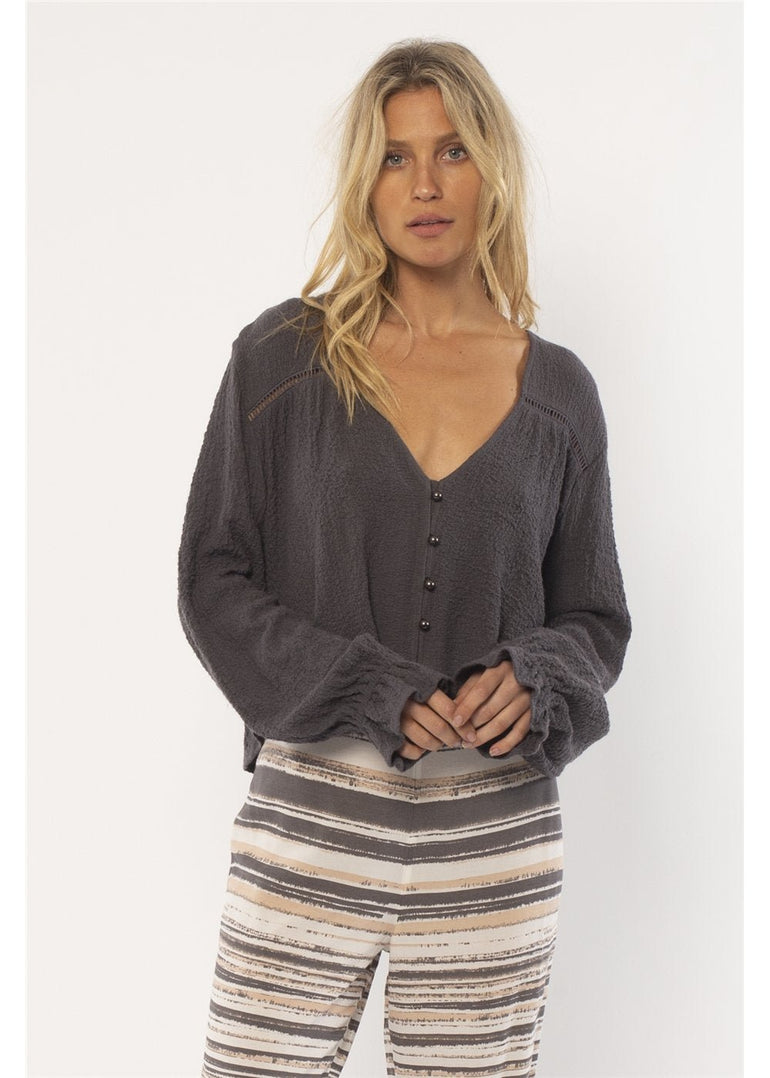 AMUSE SOCIETY SARAH L/S WOVEN BLOUSE - The Surf Warehouse