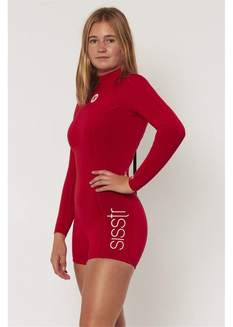 SISSTR SUMMER SEAS 2/2 L/S ONE PIECE - RED - Stoke Outlets