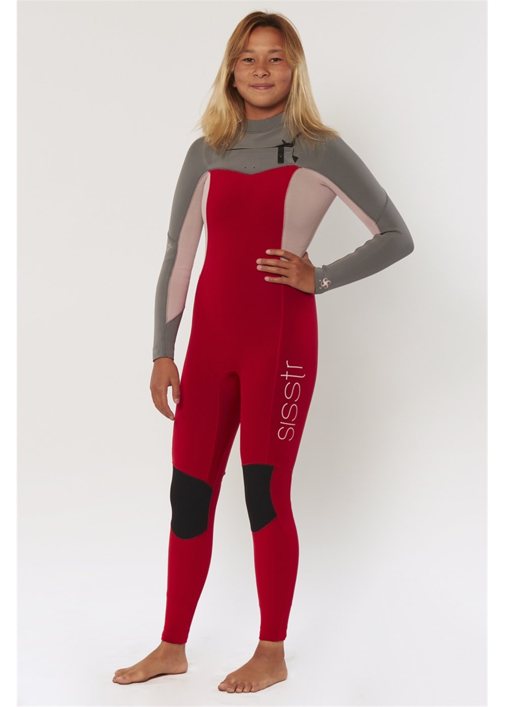 SISSTR YOUTH 7 SEAS 3/2 CHEST FULL - RED - Stoke Outlets