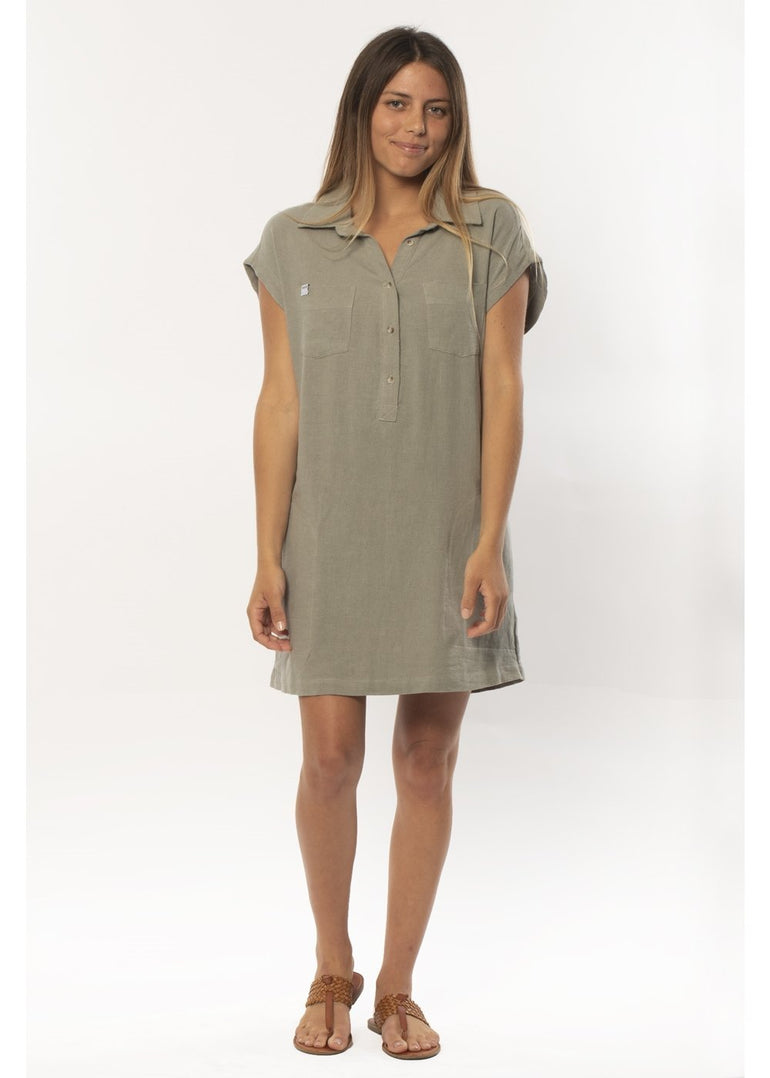 SISSTREVOLUTION YASMIN S/S WVN DRESS-LAG - Stoke Outlets