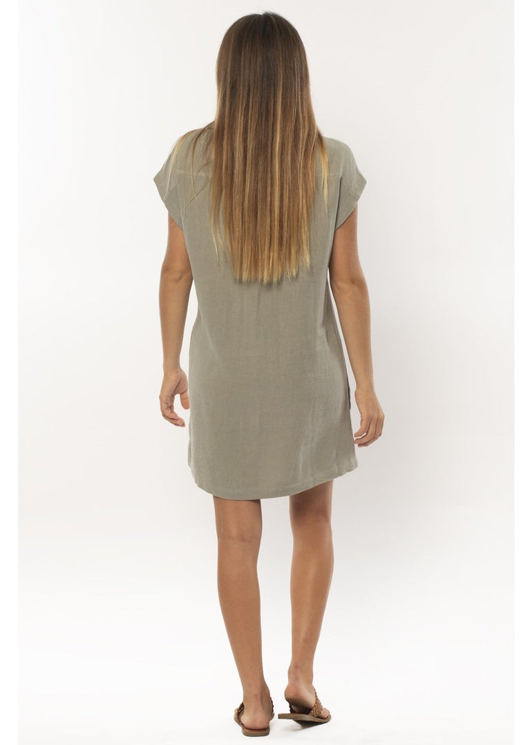 SISSTREVOLUTION YASMIN S/S WVN DRESS-LAG - Stoke Outlets