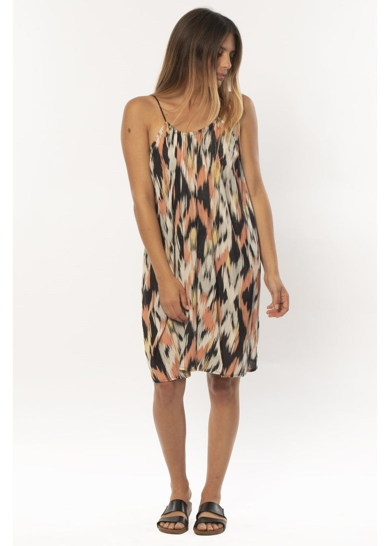 SISSTREVOLUTION ZINNIA WVN TANK DRESS-BLK - Stoke Outlets