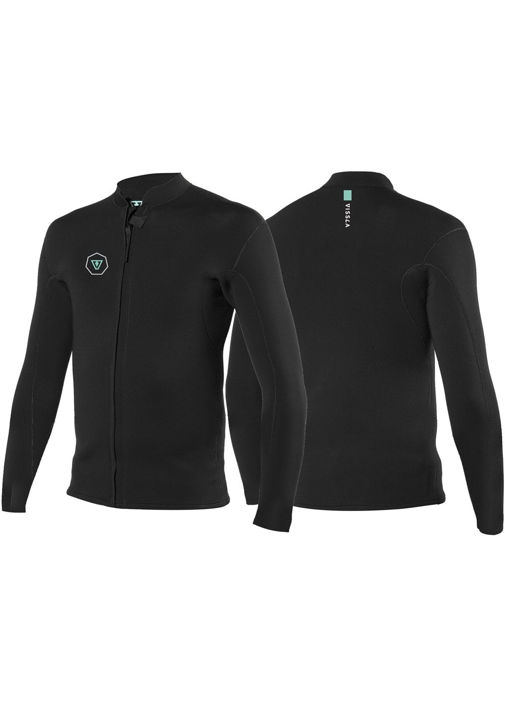 VISSLA 7 SEAS 2MM FRONT ZIP JACKET - BLK - Stoke Outlets