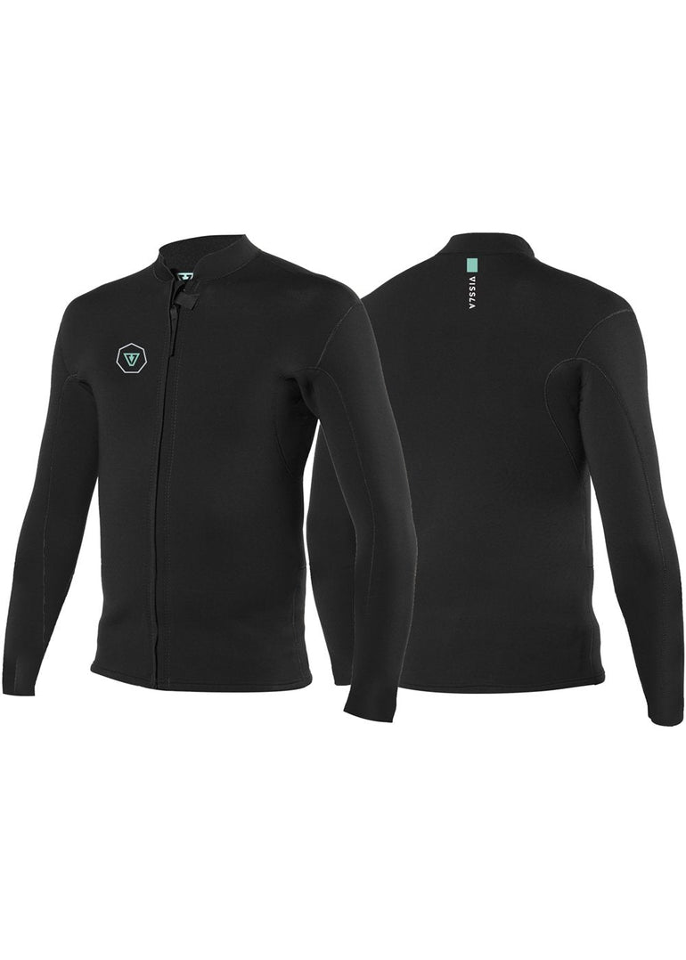 VISSLA 7 SEAS 2MM FRONT ZIP JACKET - BLK - Stoke Outlets