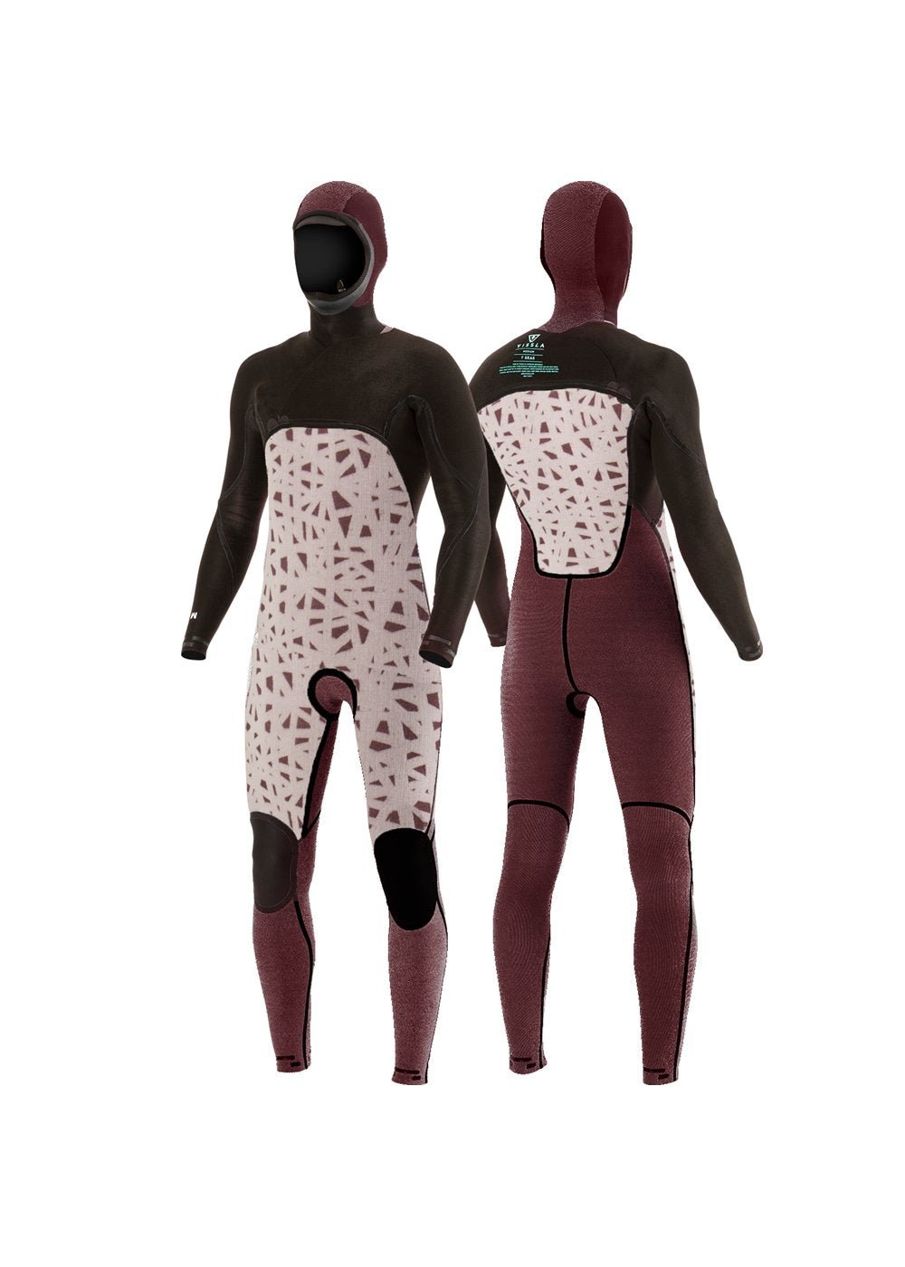 VISSLA 7 SEAS 5 - 4 - 3 FULL HOODED CHEST ZIP - BLK - Stoke Outlets