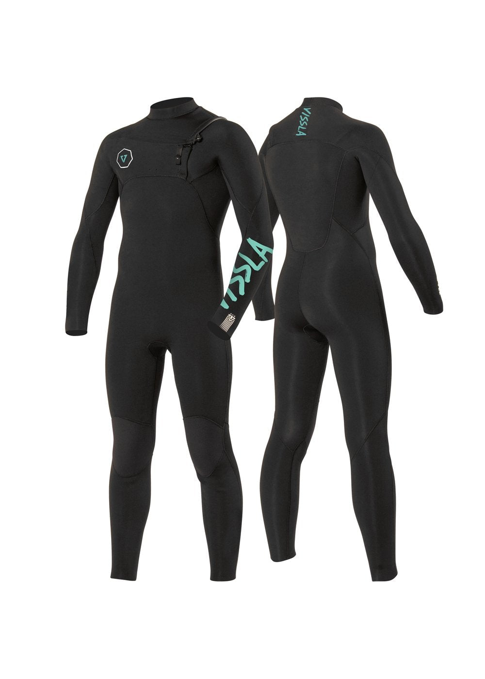VISSLA 7 SEAS BOYS 3 - 2 FULL CHEST ZIP - BLK - Stoke Outlets