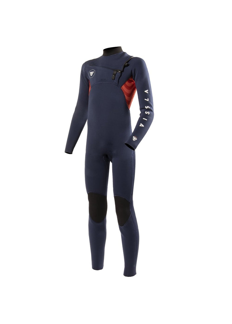 VISSLA 7 SEAS BOYS SHREDDER 3-2 FULL CHEST ZIP-NVY - Stoke Outlets