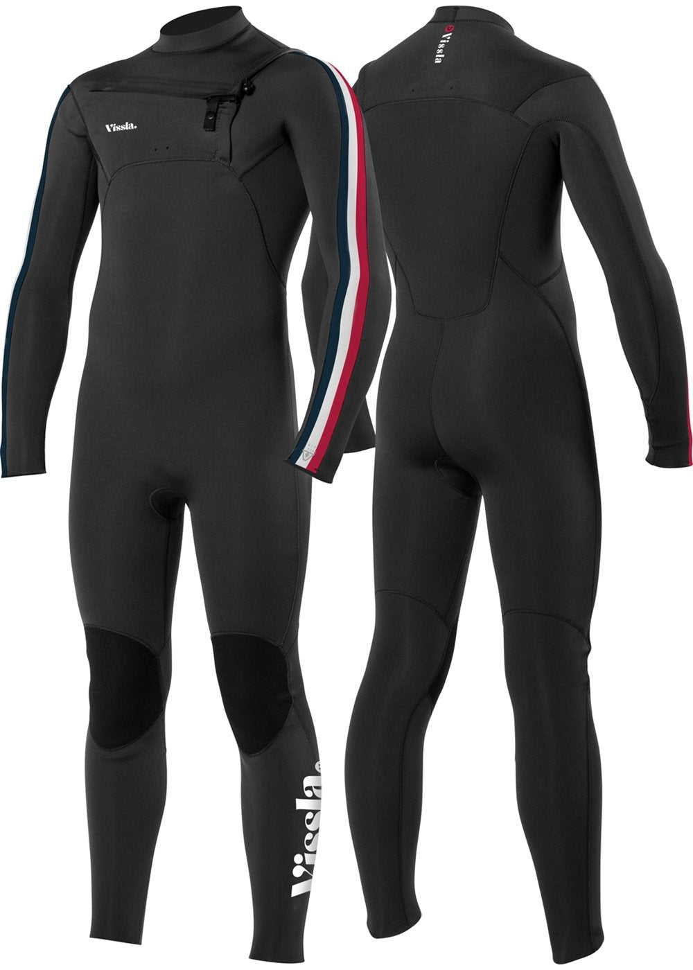 VISSLA BOYS SEVEN SEAS GADOO 3-2 FULL CHEST ZIP-BLK - Stoke Outlets