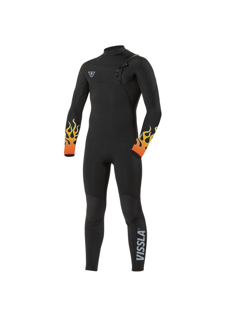 Vissla HIGH SEAS BOYS FIRE 3-2 FULL CHEST ZIP-BLK - Stoke Outlets