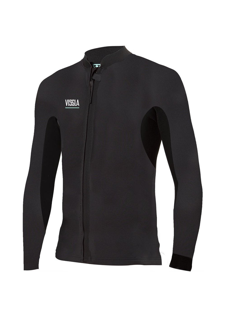 VISSLA NORTH SEAS 2MM FRONT ZIP JACKET - BLK - Stoke Outlets