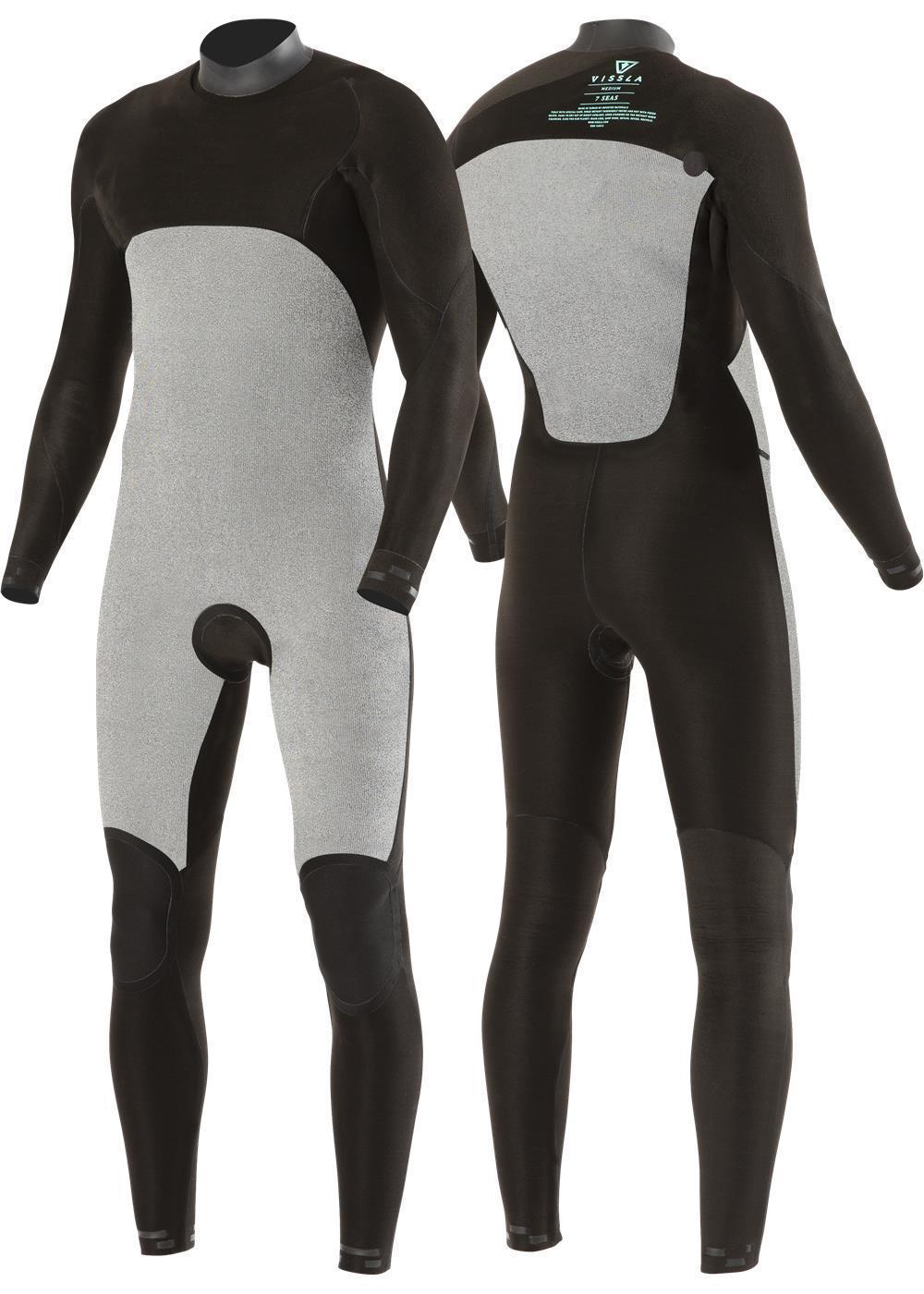 VISSLA SEVEN SEAS COMP 3 - 2 FULL CHEST ZIP - BLK - Stoke Outlets