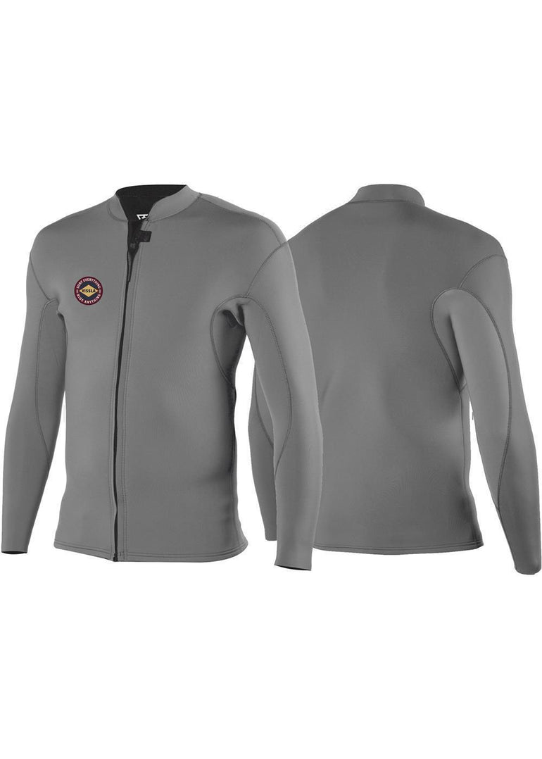 VISSLA SOLID SETS 2MM FRONT ZIP JACKET - GRY - Stoke Outlets